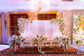 White Pink & Gold Head Table Decoration - Romantic Bridal Reception Sri Lanka